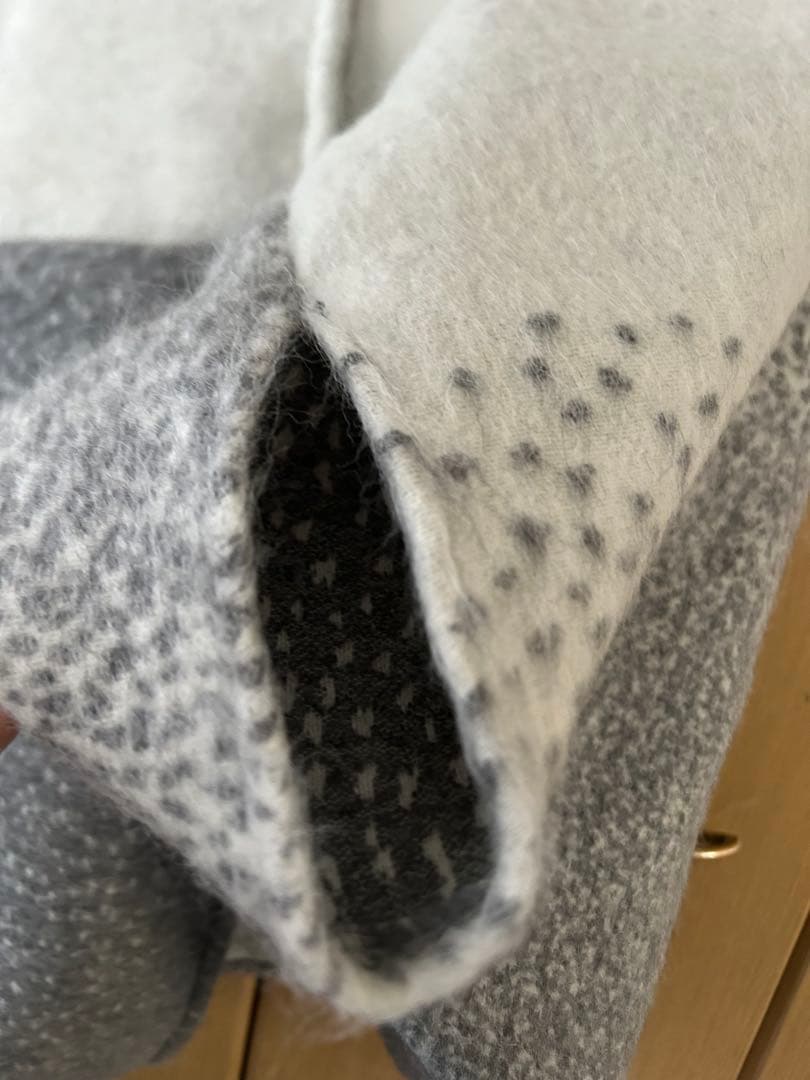 グレー系 モモンガコート 着物コート 大きめ フリー ウール混紡