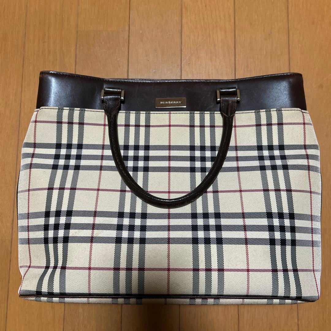 Burberry チェック柄 ハンドバッグ - メルカリ