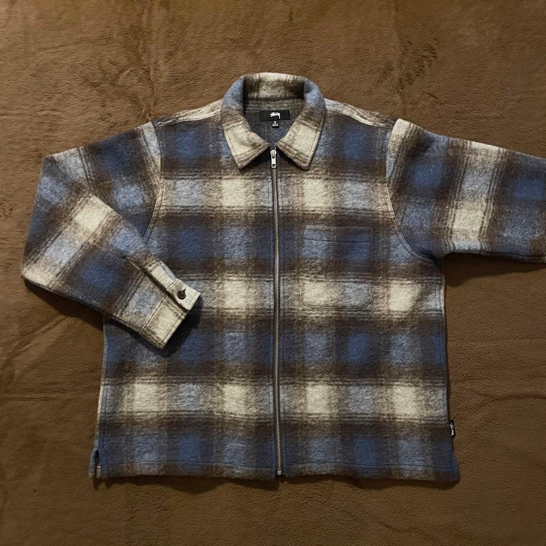 STUSSY・BRUSHED WOOL PLAID ZIP SHIRT Stussy BRUSHED WOOL PLAID ZIP SHIRT | eBay