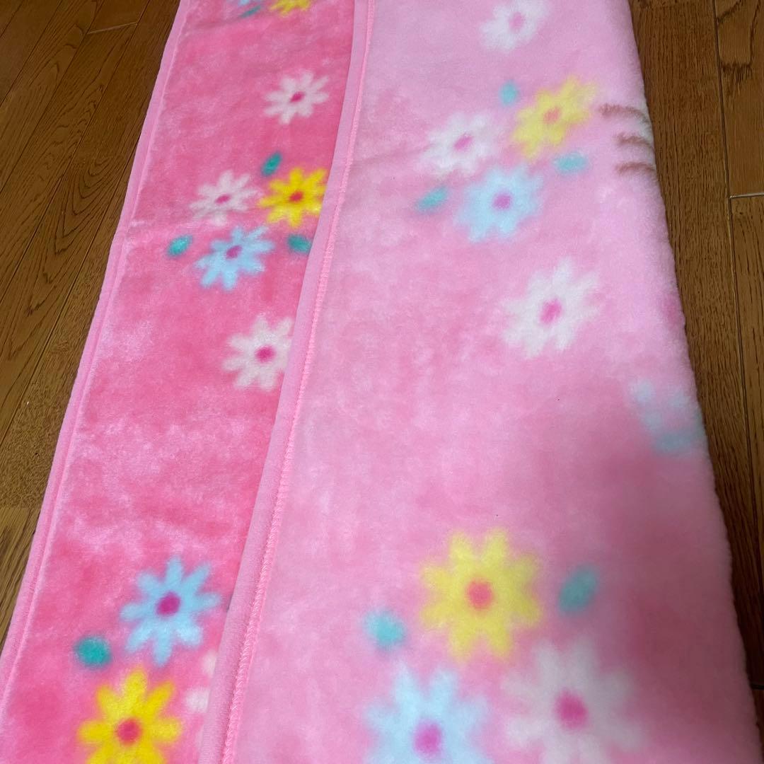 ハローキティ ブランケット 毛布 レトロ 1998 お花 カオハナ 分厚