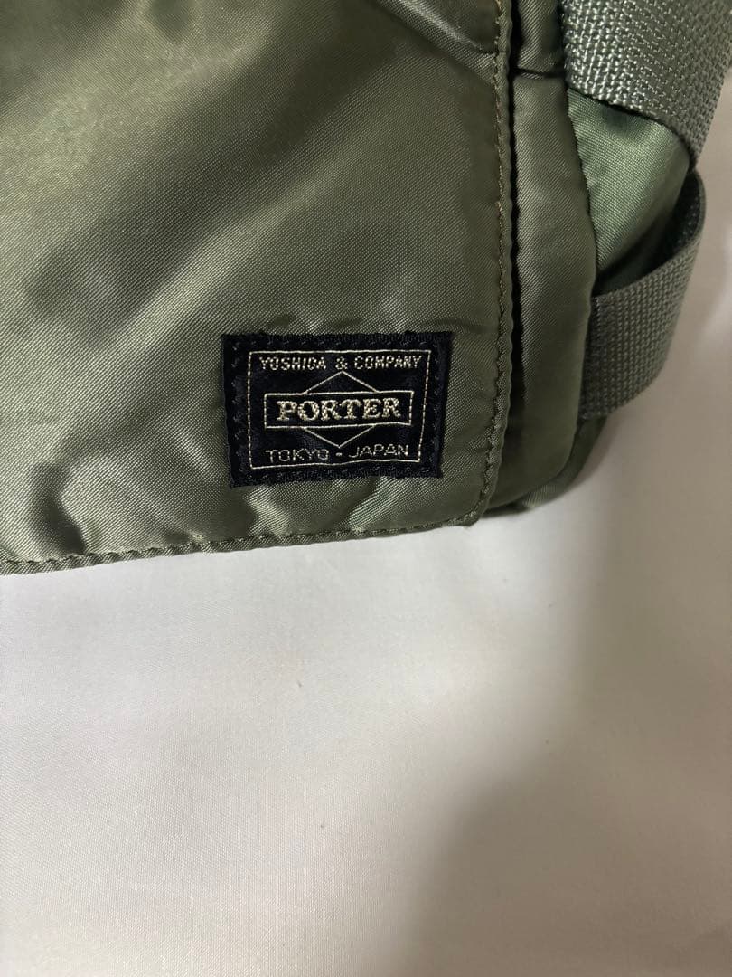 美品 PORTER タンカー セージグリーン ウエストバッグ ボディバッグ