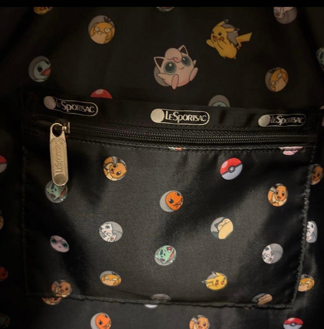 希少】LeSportsac × ポケモン ピカチュウ リュック ブラック 総柄
