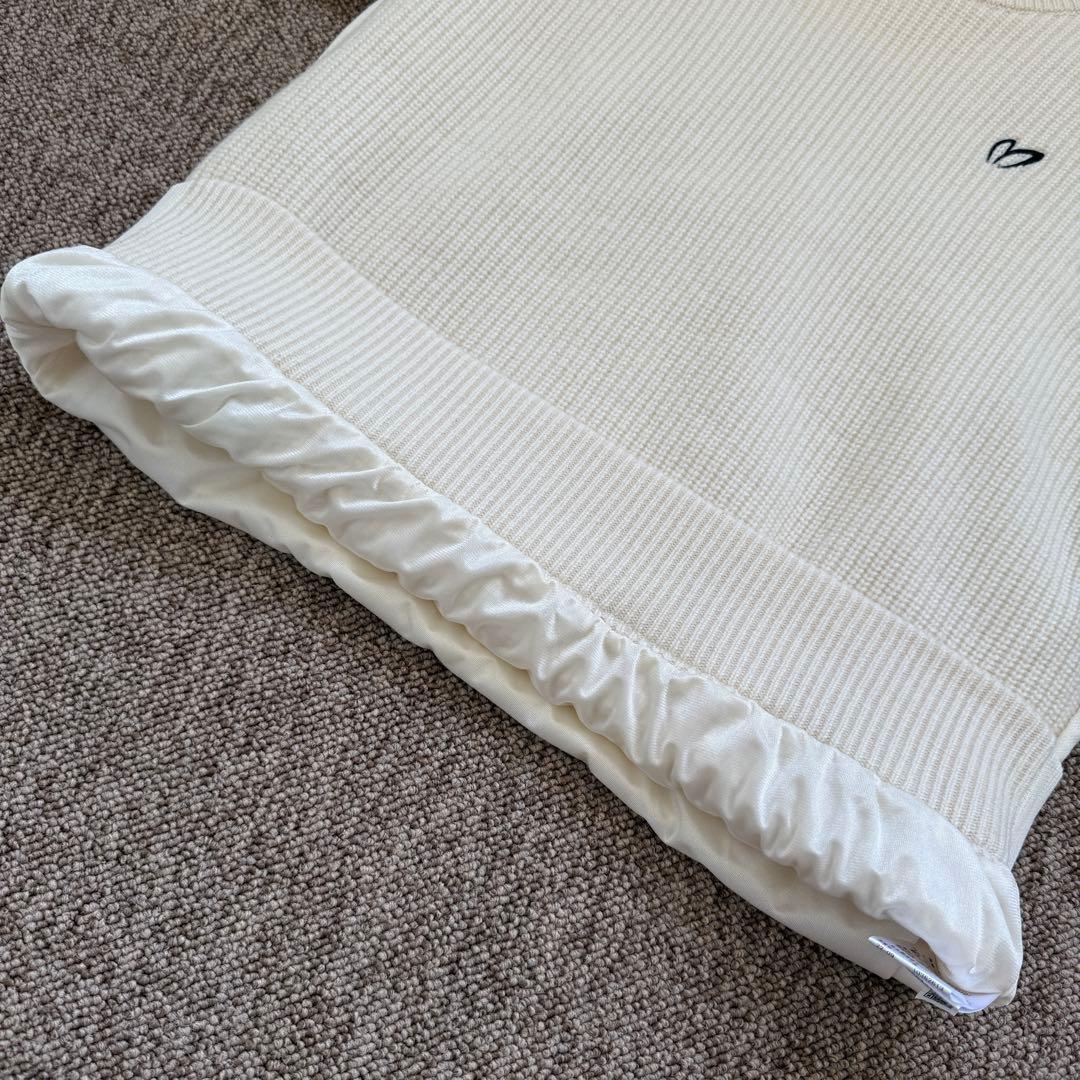 現行モデル 蓄熱 裏地付き マスターバニー ニット M〜L相当 白 オフ