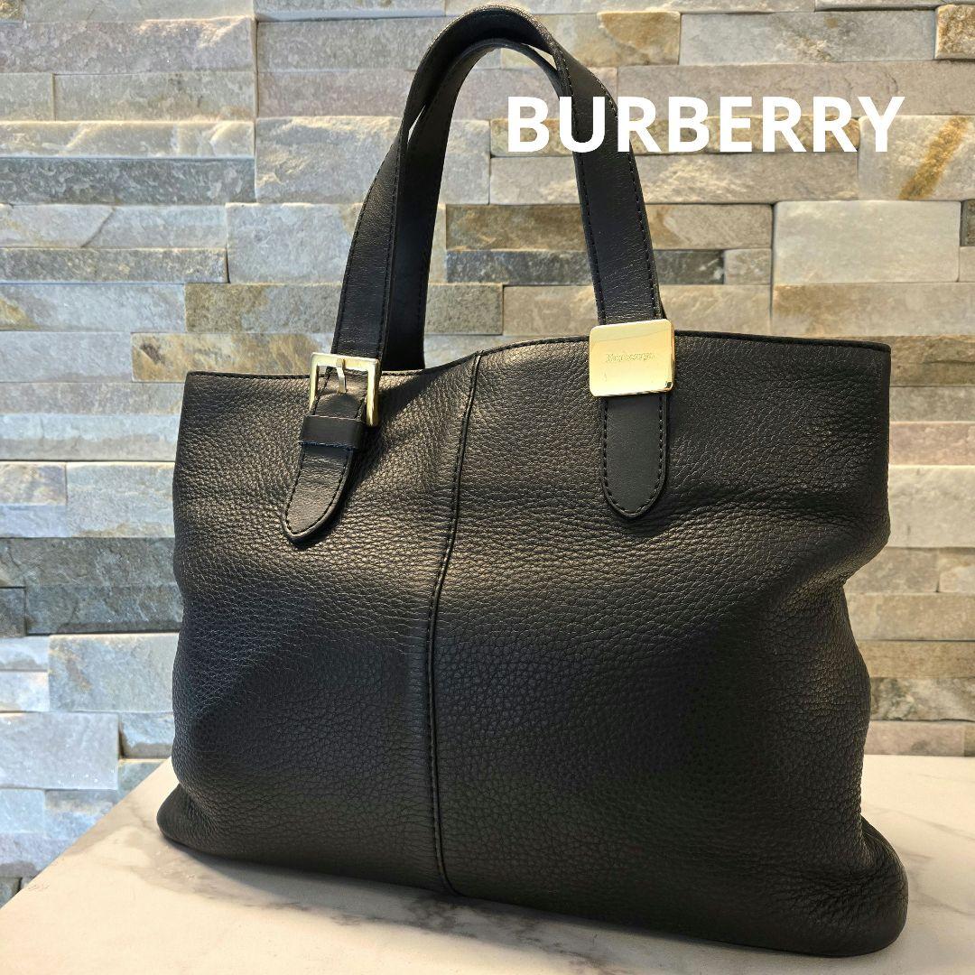 BURBERRY バーバリー ハンドバッグ レザー ブラック ノバチェック