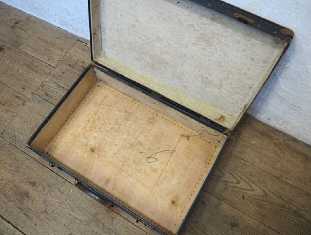 1037 ヴィンテージ トランク バック カバン 収納ケース オブジェ レトロ
