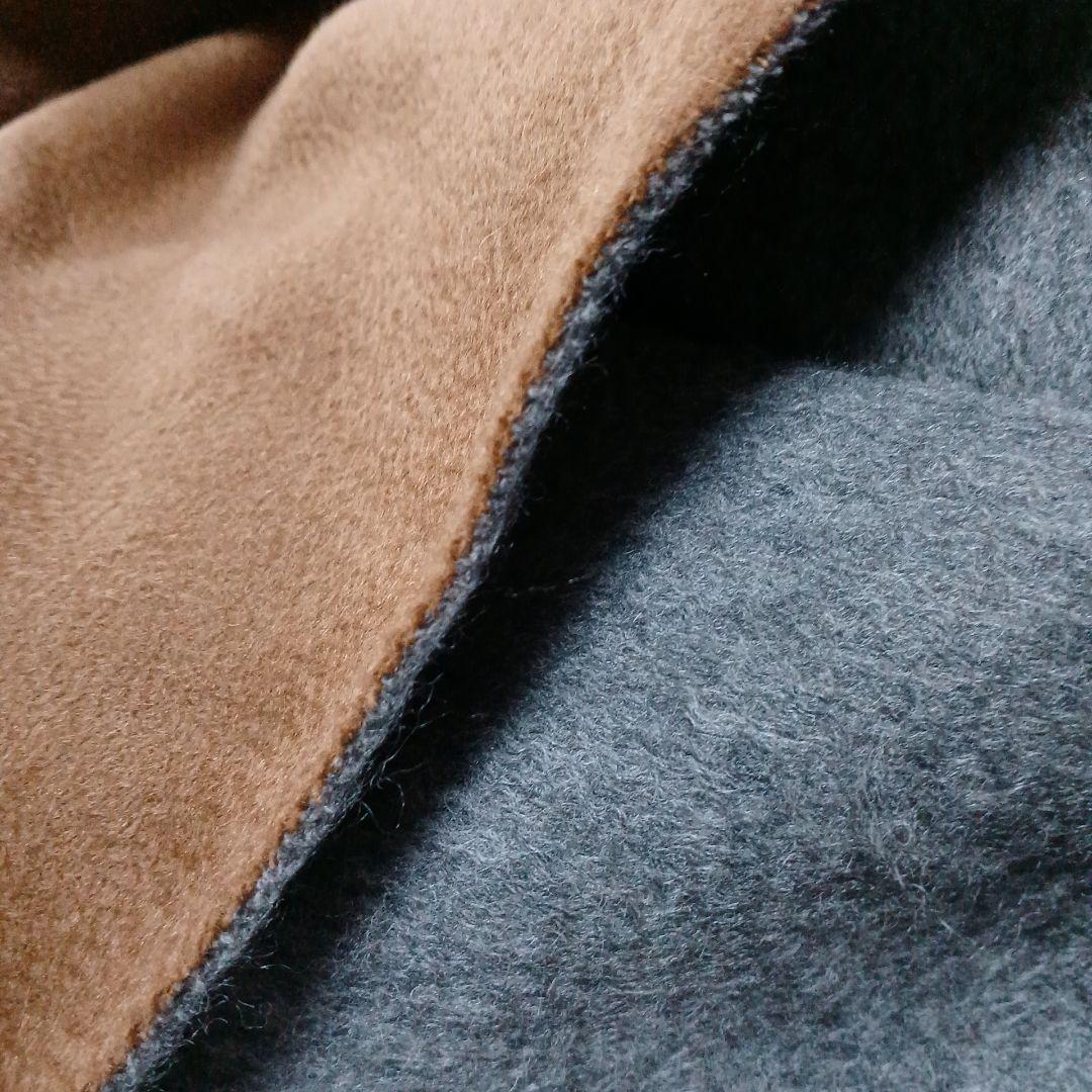 新品】VICUNA BLEND マフラー 毛100% ブラウンxグレー