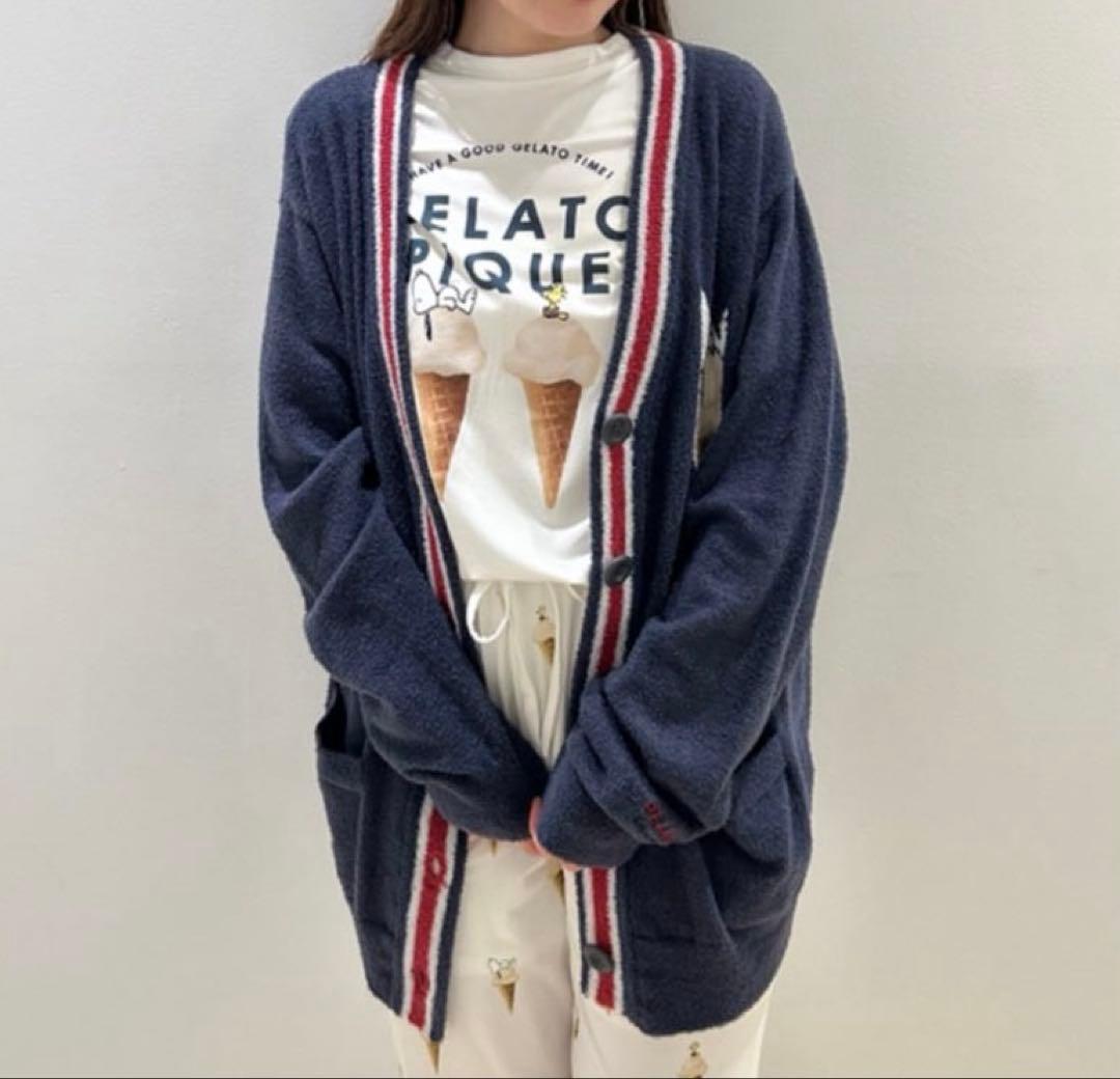 ジェラートピケ PEANUTS スムーズィーカーディガン スヌーピーSNOOPY