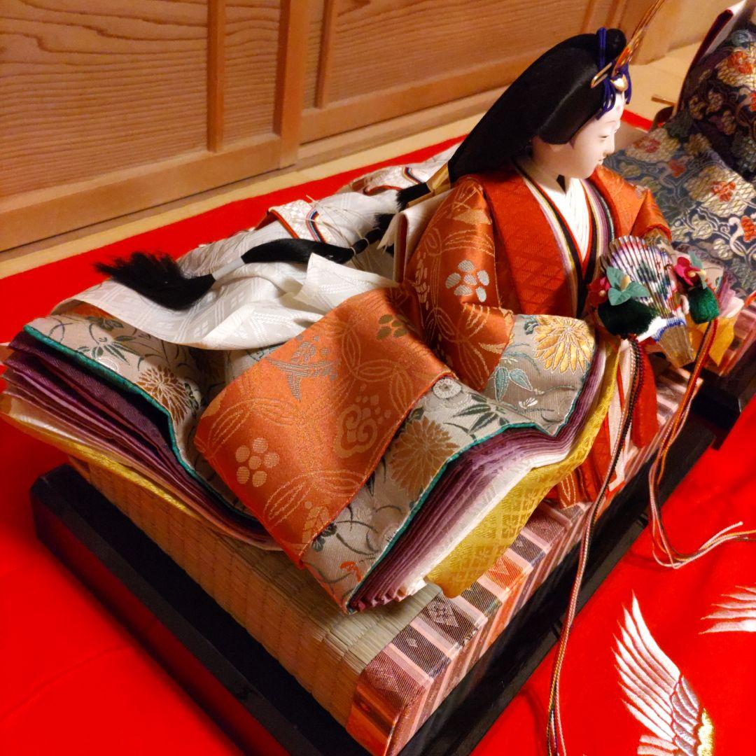 慶雲作 京雛 親王揃い 正絹本仕立十二単衣 台座・毛氈付 - メルカリ