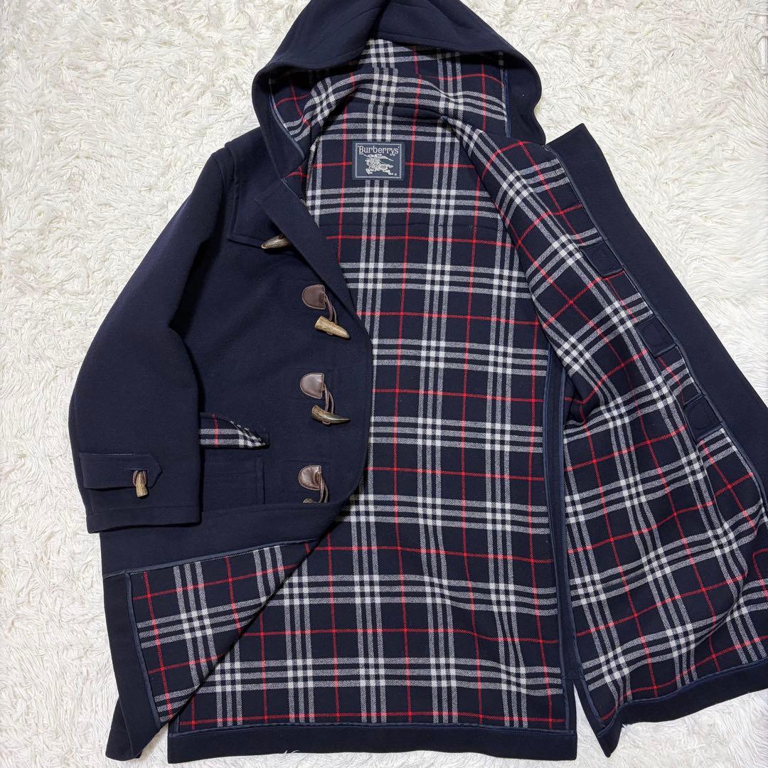 カシミヤ混✨BURBERRY バーバリー　ダッフルコート　ネイビーフリーサイズ バーバリーズ ダッフルコート カシミヤ ネイビー - メルカリ