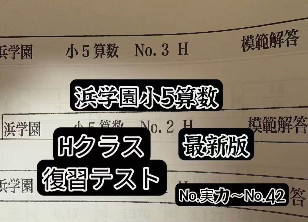 最新浜学園小5復習テストH算数1年分 - メルカリ