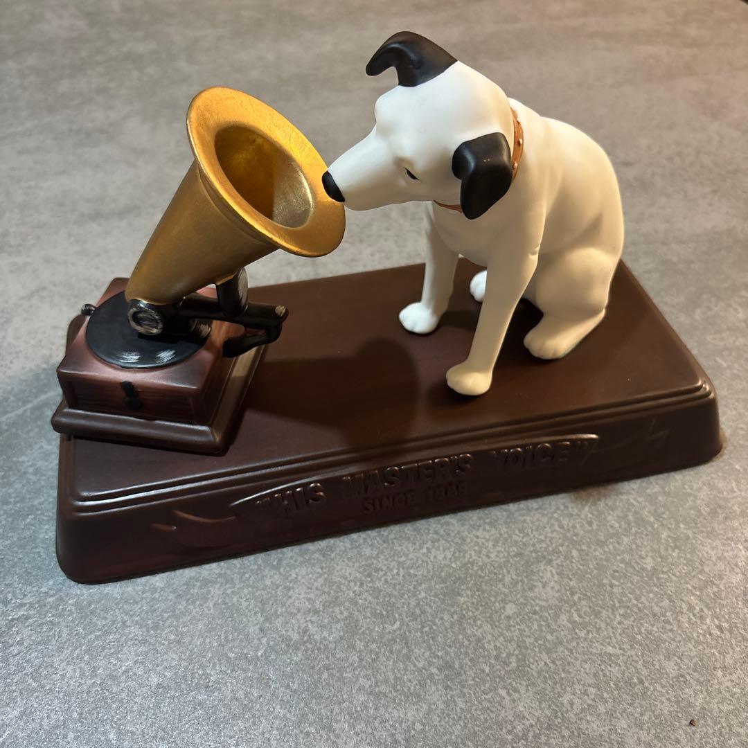 希少】ビクター犬、ニッパー君、蓄音機、台座、3点セット 陶器製置物