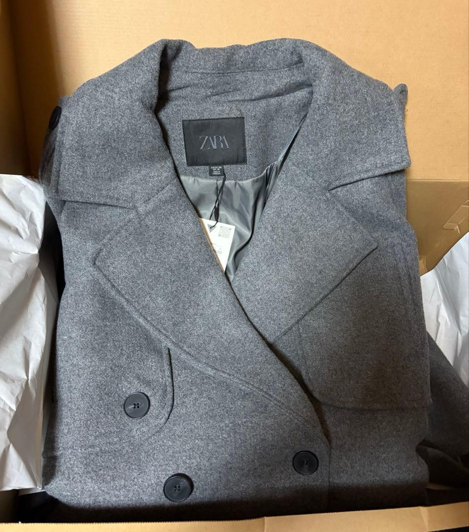 ZARA ダブルブレストコート ベルトとループ付き M - メルカリ