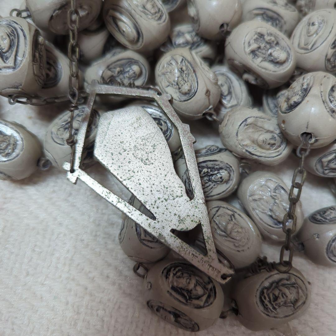 ビンテージ イタリア製 ロザリオ 長さ 160cm マリア キリスト カトリック