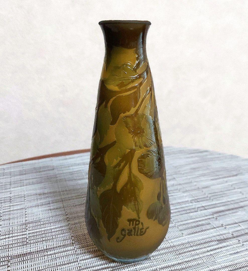 お買い得　EmileGalleエミールガレ　花瓶　カメオ彫　フワラーベ お買い得 EmileGalleエミールガレ 花瓶 カメオ彫 フワラーベ お買い得