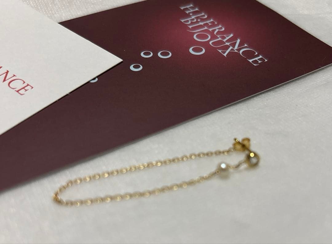 Sweet Pea ダイヤ パールチェーンループピアス 片耳 K18 Sweet Pea