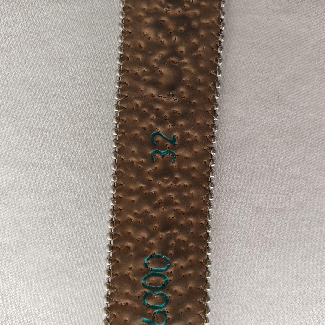 【希少】b.b.simon　ベルト　スタッズ　ビジュー　クロコ　白