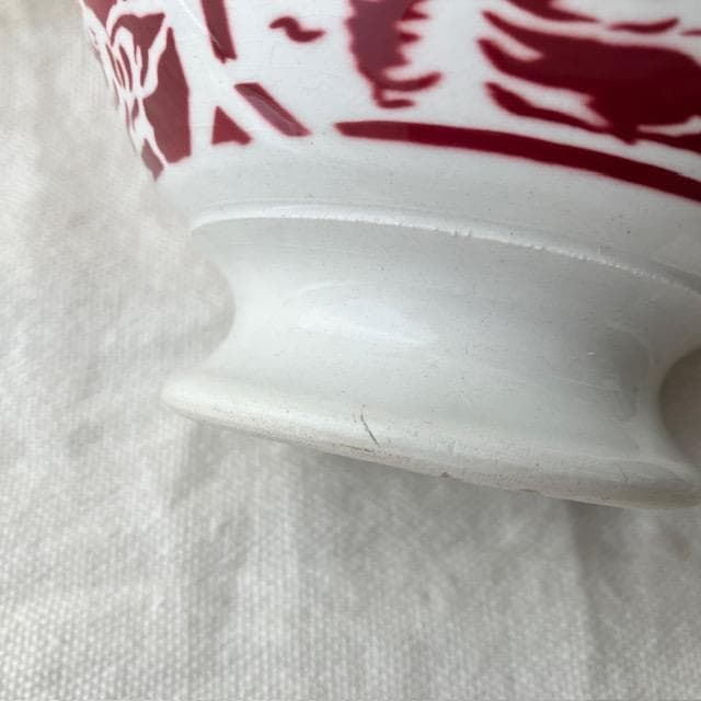 ◇レア◇リュネヴィル白鳥カフェオレボウル赤スワンサルグミンヌ雅姫