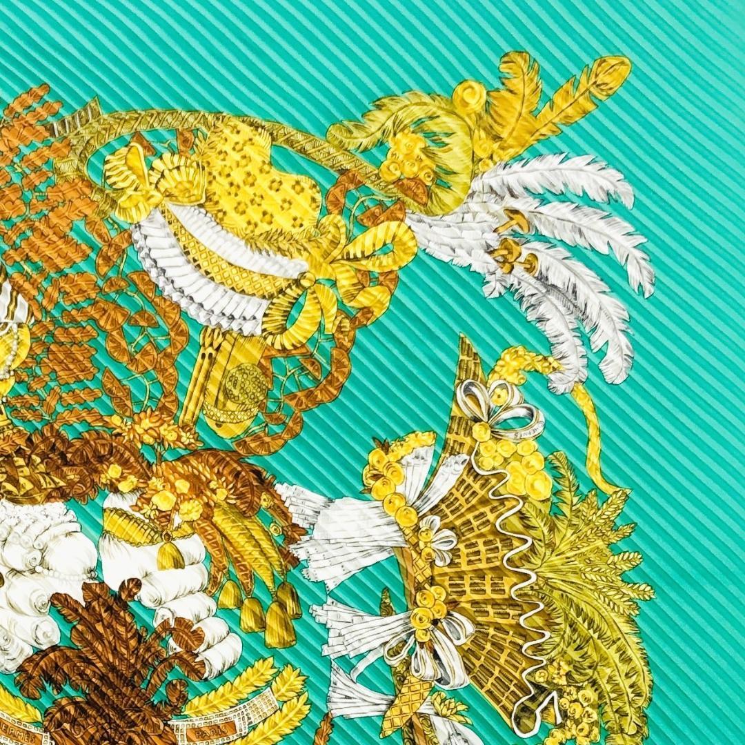 HERMES エルメス カレ プリセ 帽子 プリーツ スカーフ タグなし HERMES