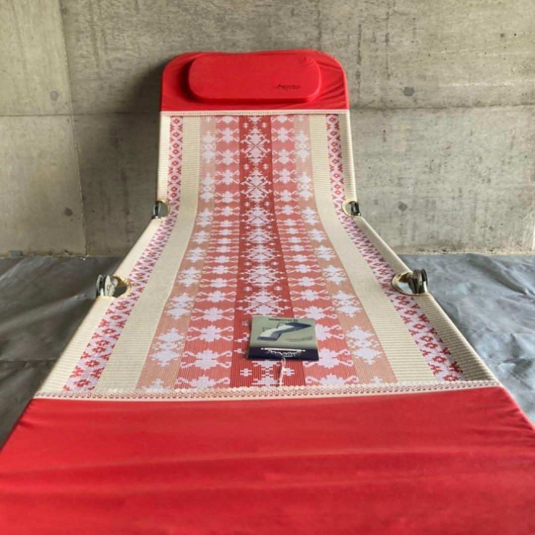 アルプス サマーベッド ボンボン リクライニング 折り畳み 赤 昭和