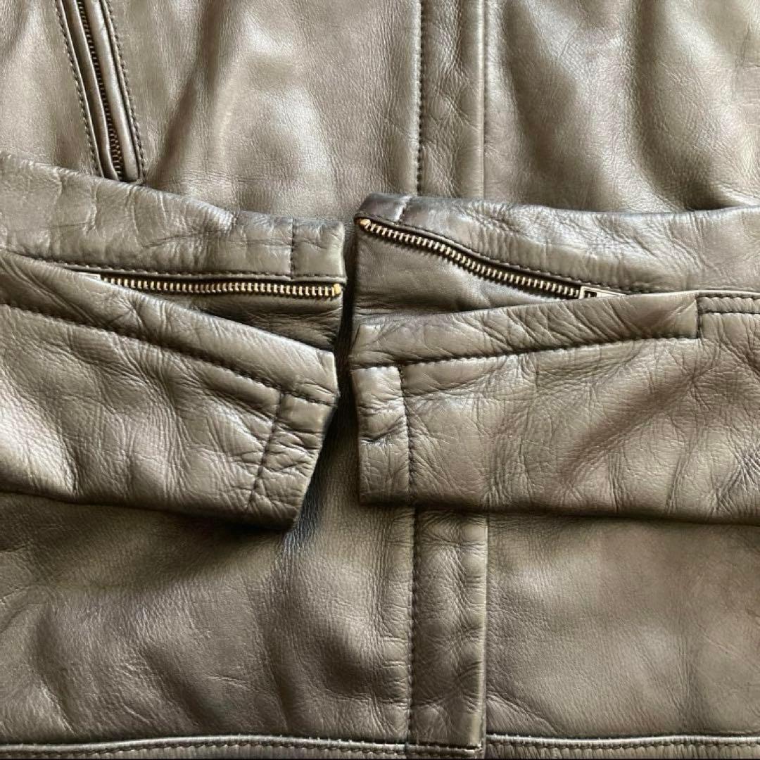 人気⭐️リューグーレザーズ ライダース 黒 牛革 裏地チェック赤