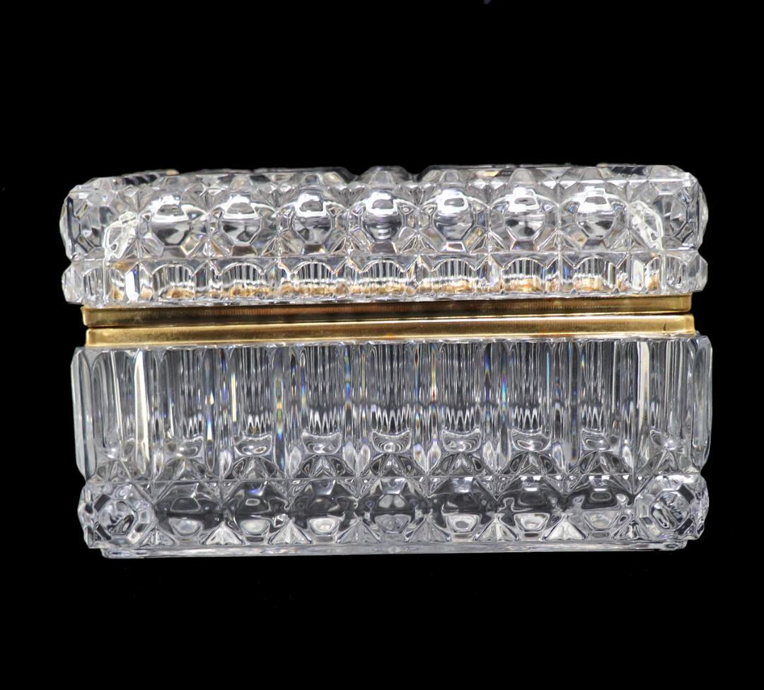 オールド・バカラ 特大サイズ 2.5kg19cm 切子宝石箱 ジュエリーボックス