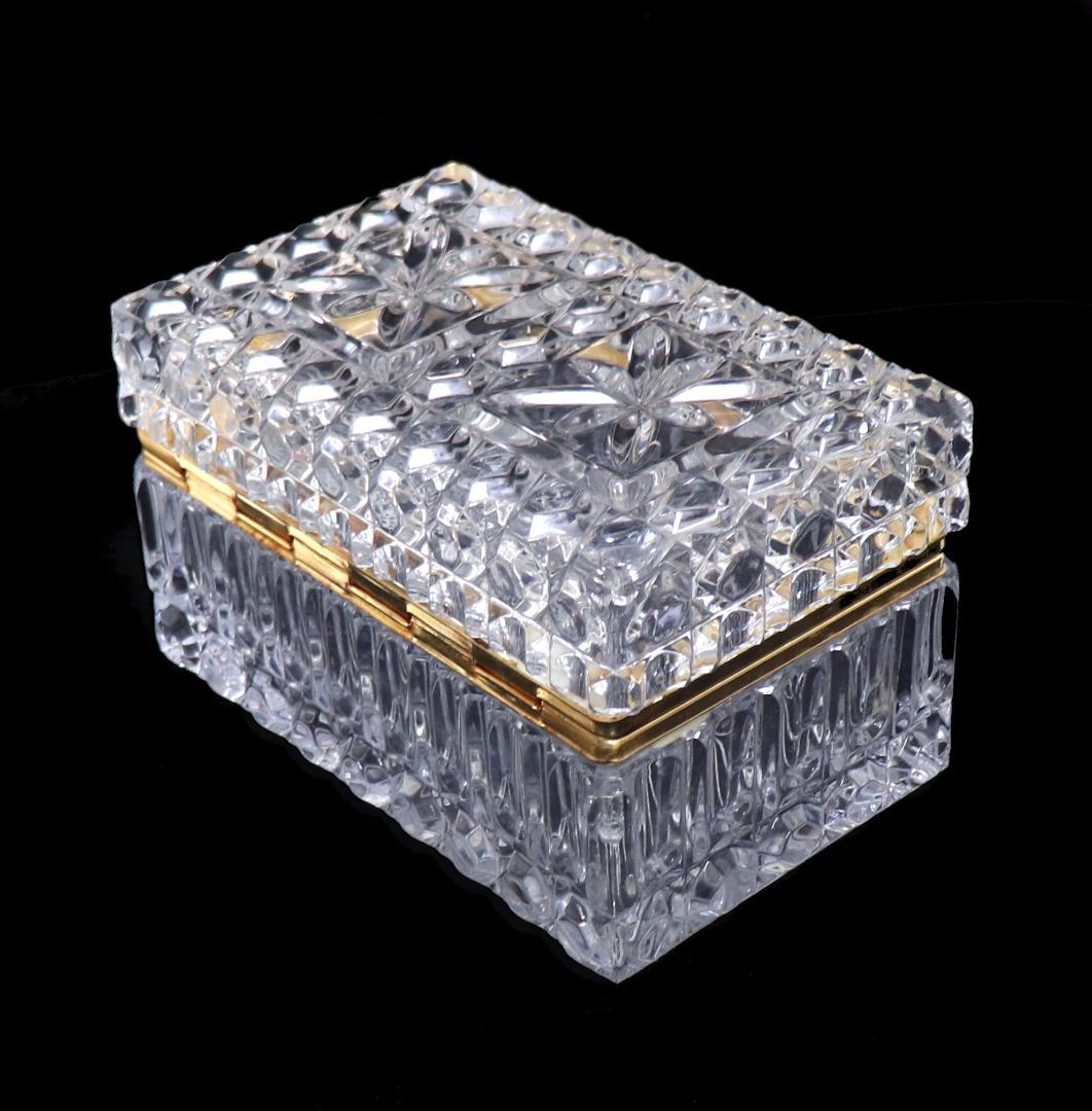 オールド・バカラ 特大サイズ 2.5kg19cm 切子宝石箱 ジュエリーボックス