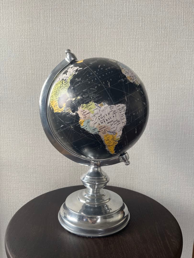 希少 MCM Black Ocean Globe 90s ヴィンテージ 黒地球儀 ブラックオーシャン 黒地球儀 ゴールド土台 メッセージボード代わりに