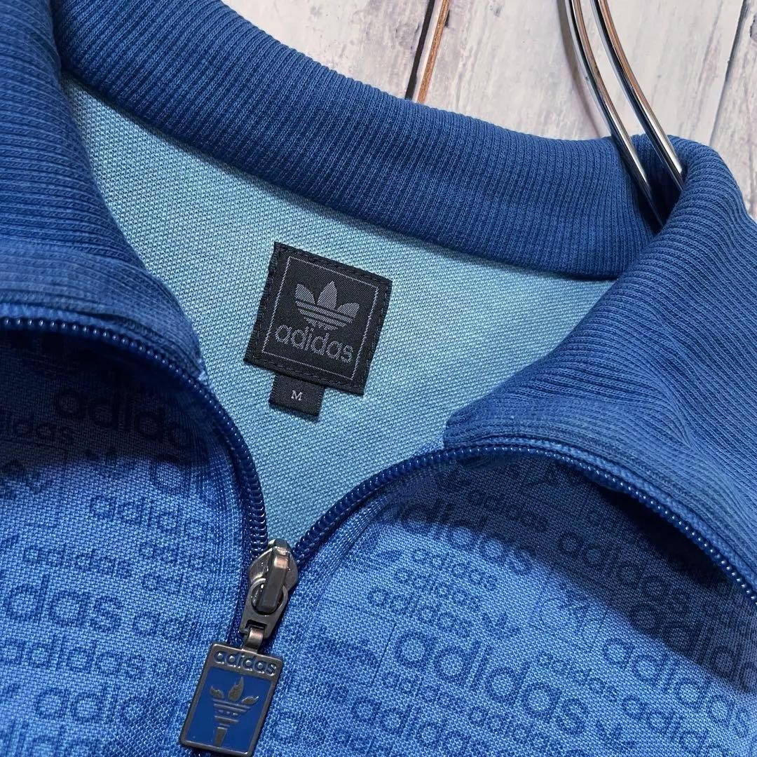 adidas ジップアップジャケット 青 adidas 水色 ジップアップ