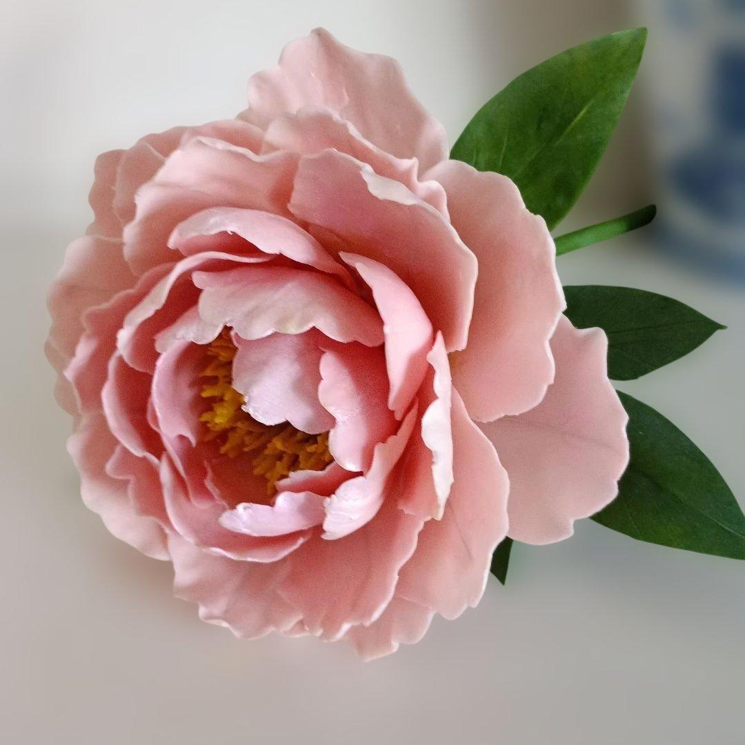 専用 芍薬アレンジ 迎春花 お正月アレンジ クレイフラワー 樹脂粘土