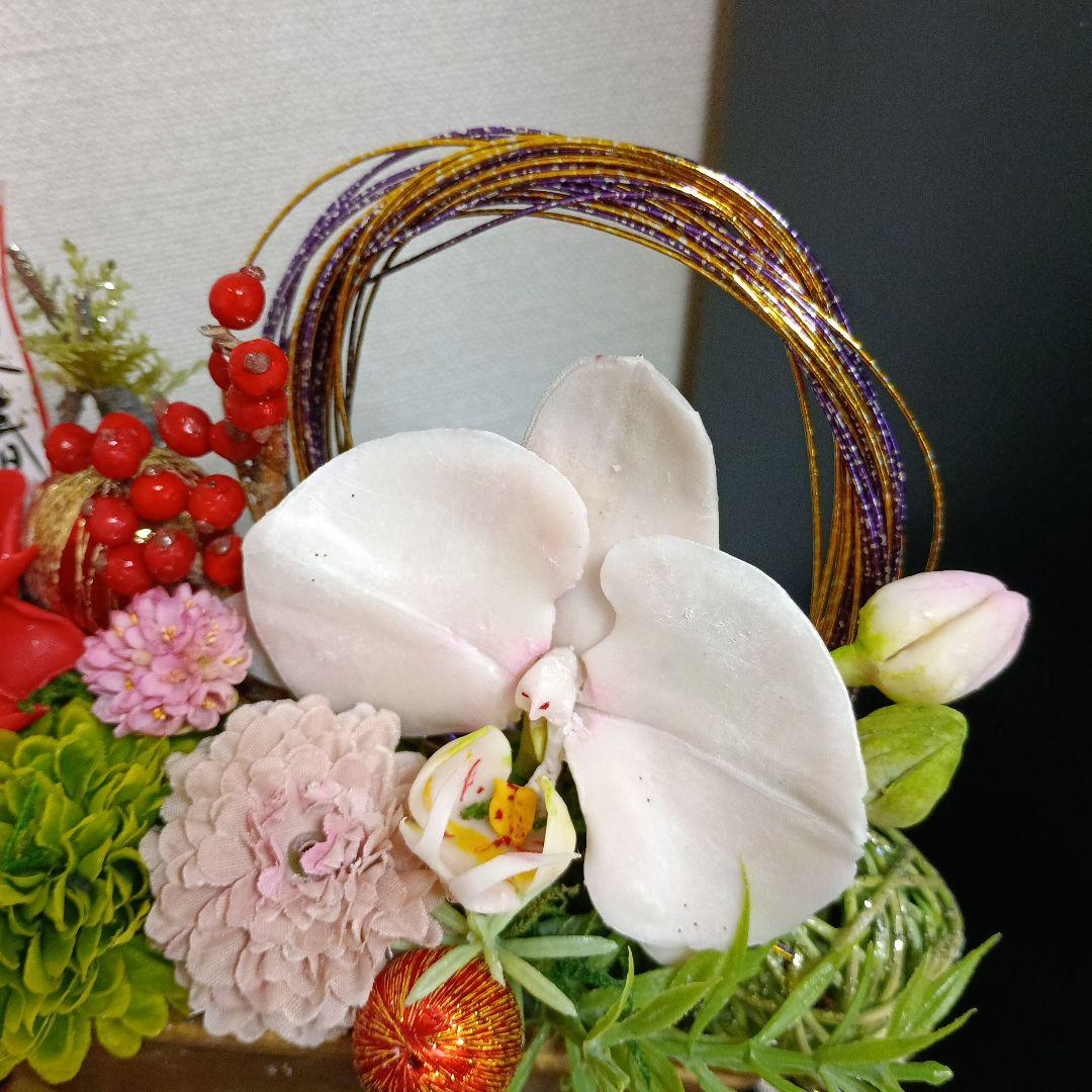 専用 芍薬アレンジ 迎春花 お正月アレンジ クレイフラワー 樹脂粘土