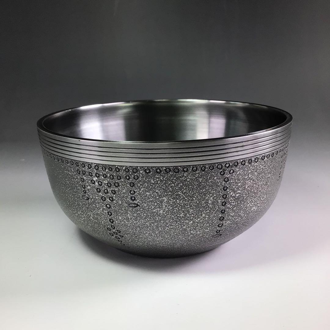 R566 建水 金属製『金谷宗林造』『瓔珞彫』『茶こぼし』 共箱