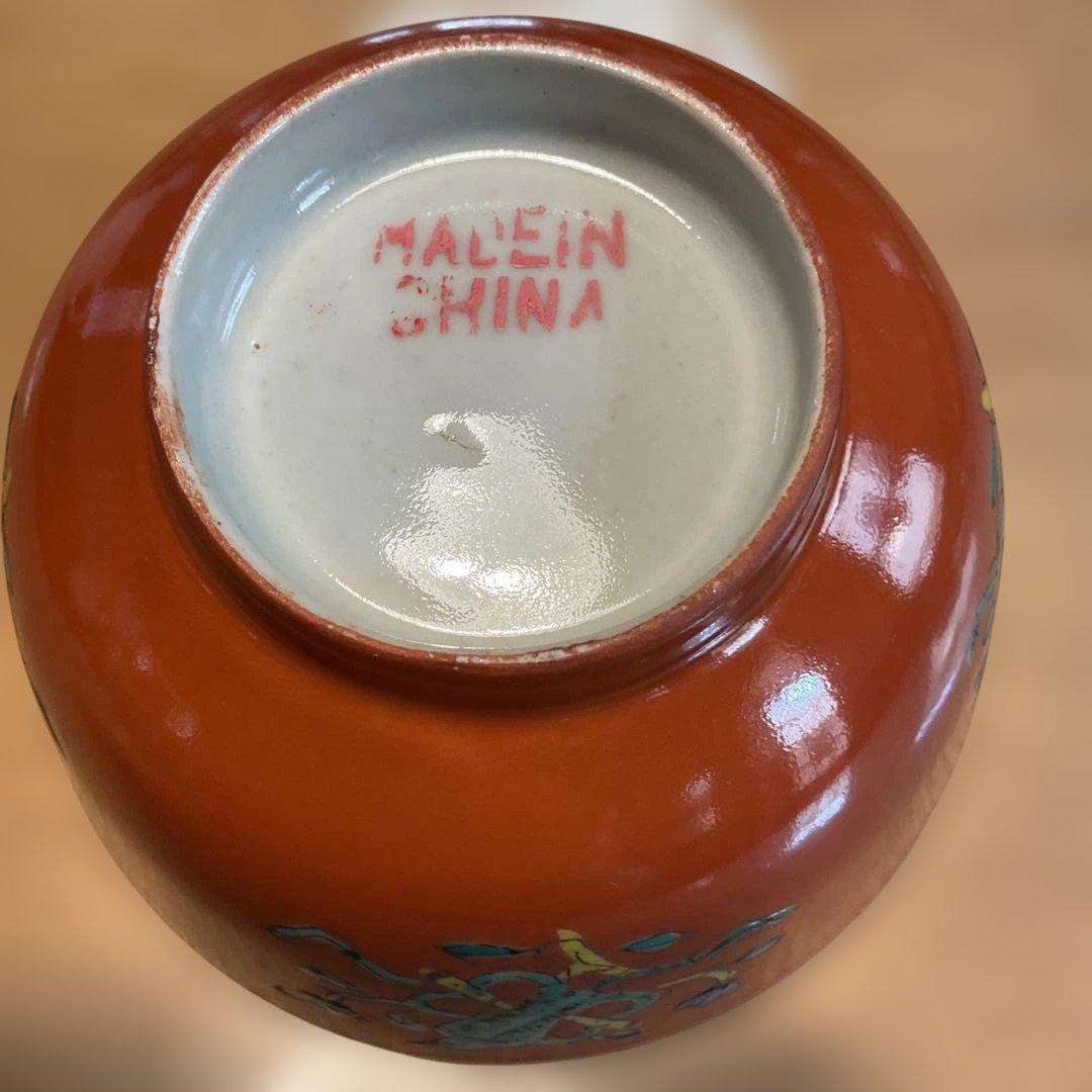 中国民国時代の輸出品、矾紅色の磁器製茶碗 - メルカリ
