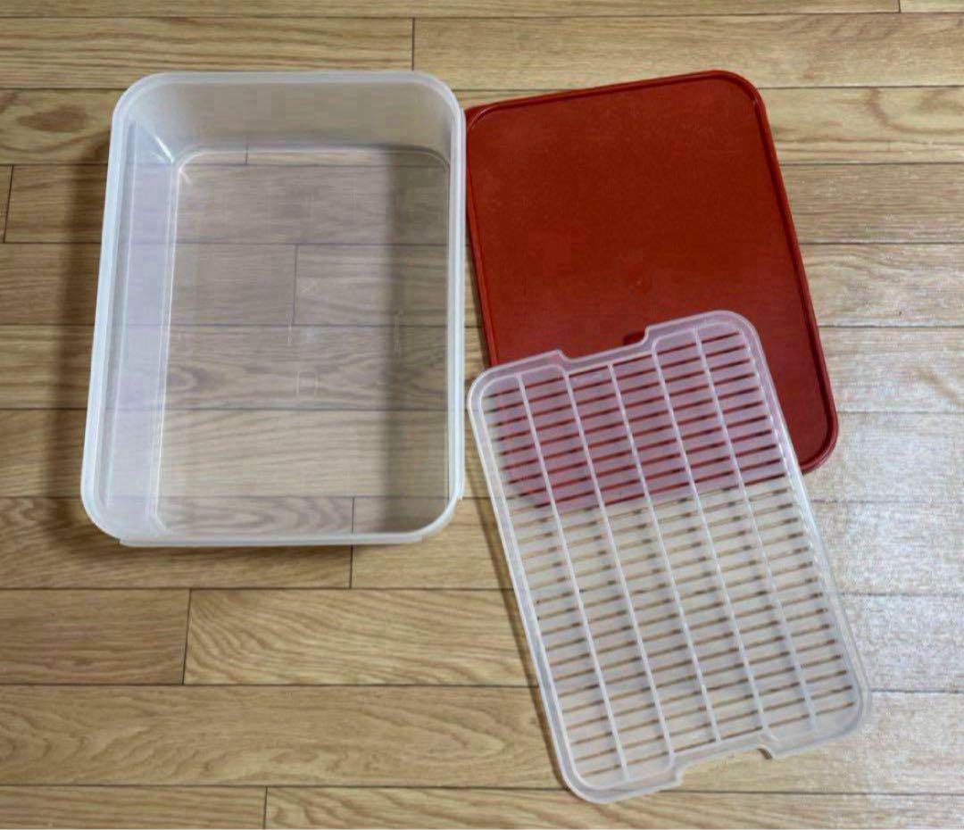 ☆タッパーウェア❗️MMダブル.パプリカカラー（すのこ付き）9400ml