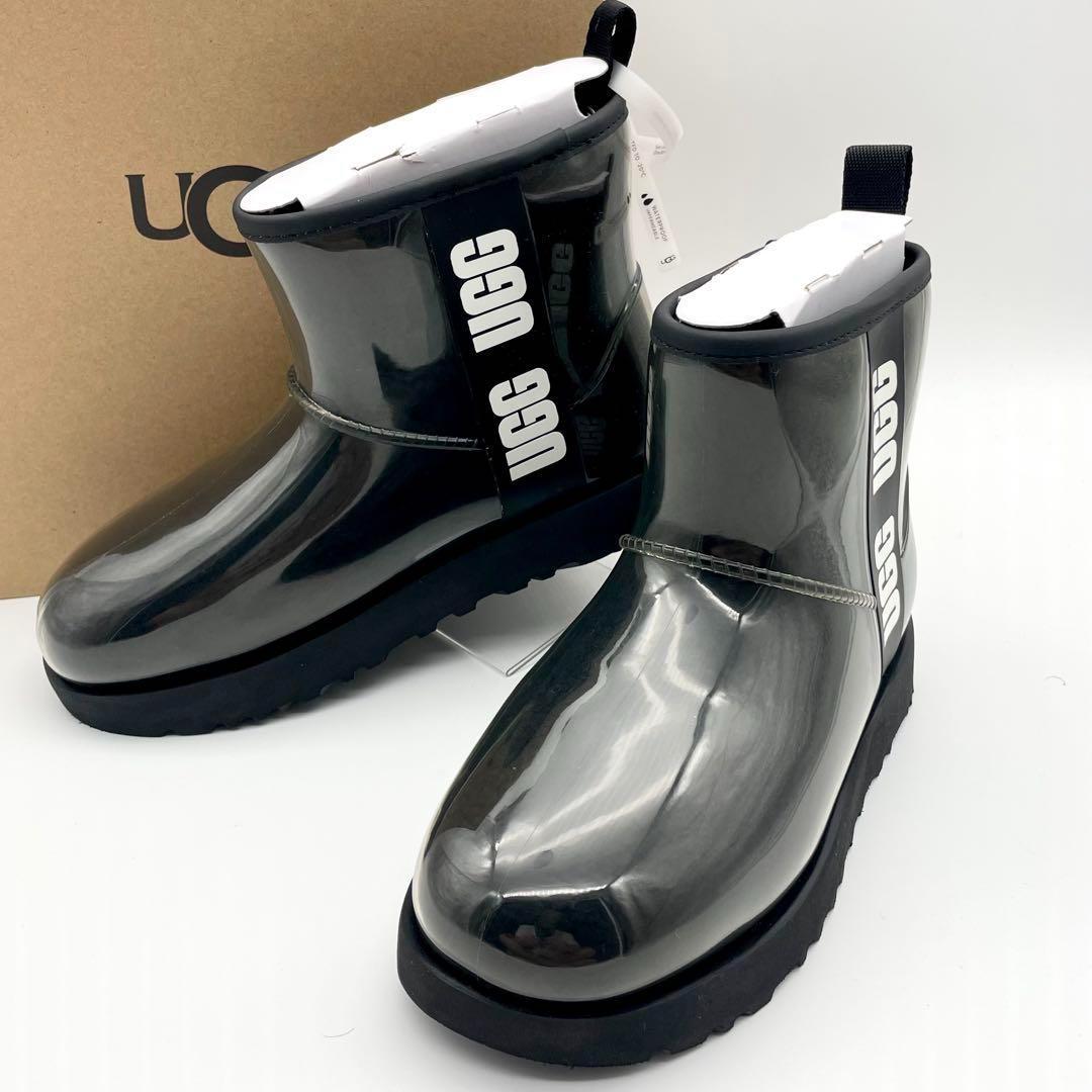 未使用・保管品★アグ　W クラシッククリアミニ　レインブーツ　黒　24cm UGG Australia（アグオーストラリア） 送料無料 アグ レインブーツ