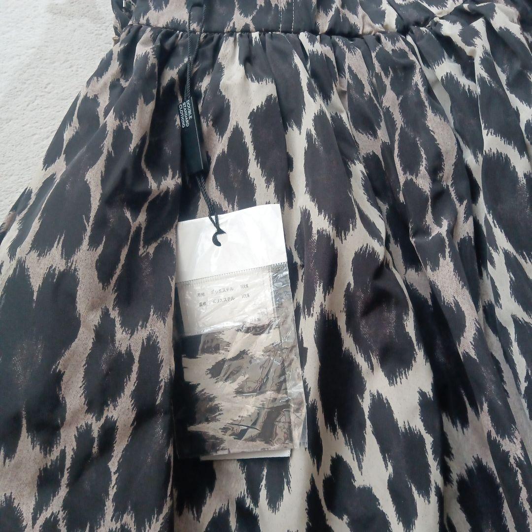 新品タグ付きSovダブルスタンダードクロージング豹柄ボリュームスカート
