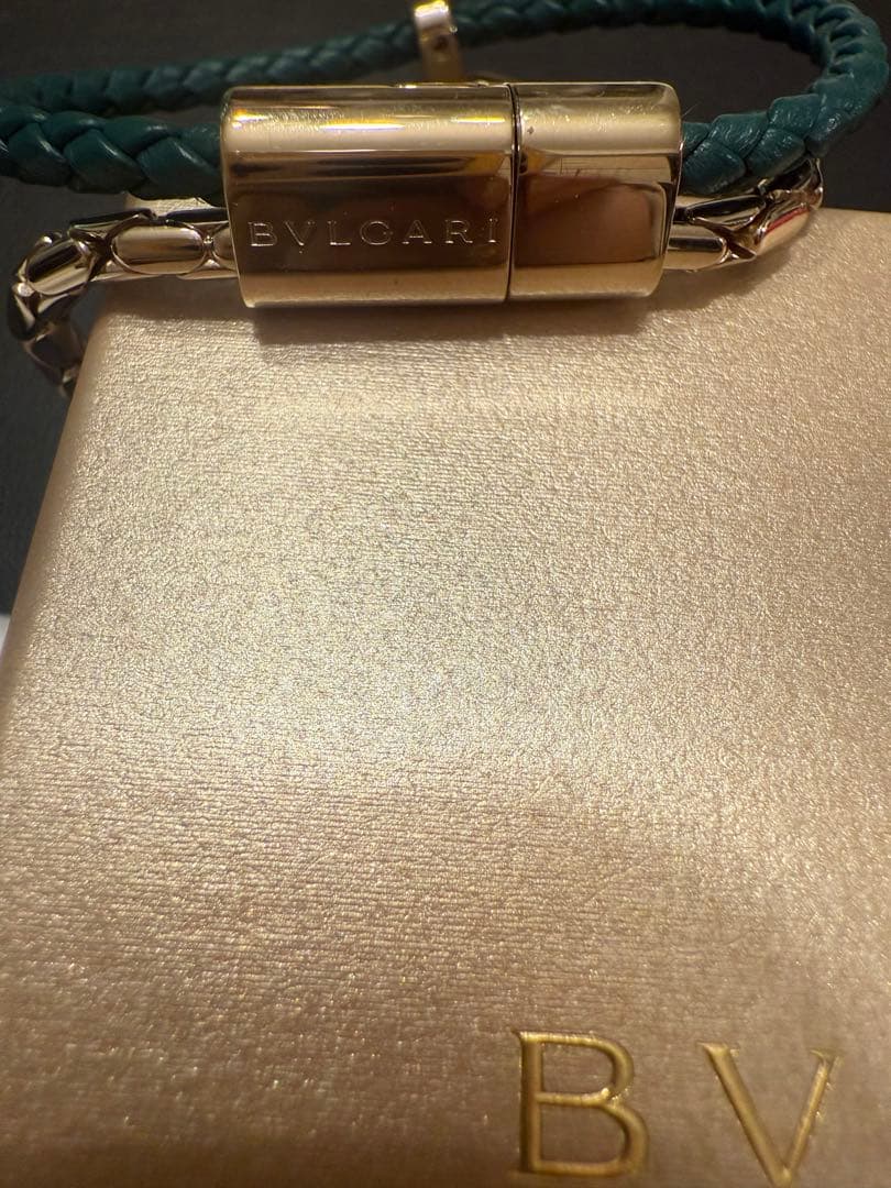 BVLGARI ブレスレット グリーン 編み込みデザイン