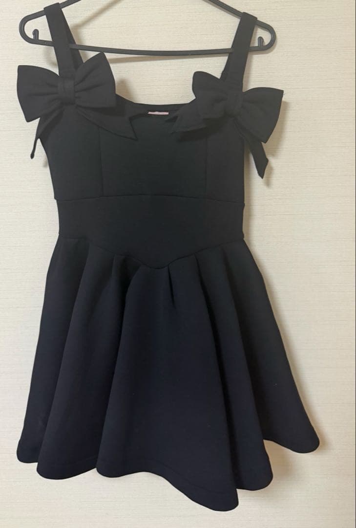 あ*様 ボンディングリボンワンピース ブラック lillilly 新