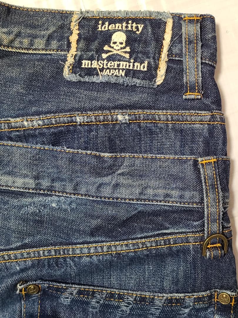 マスターマインド デニム パンツ スカル ダメージ加工 パッチワーク