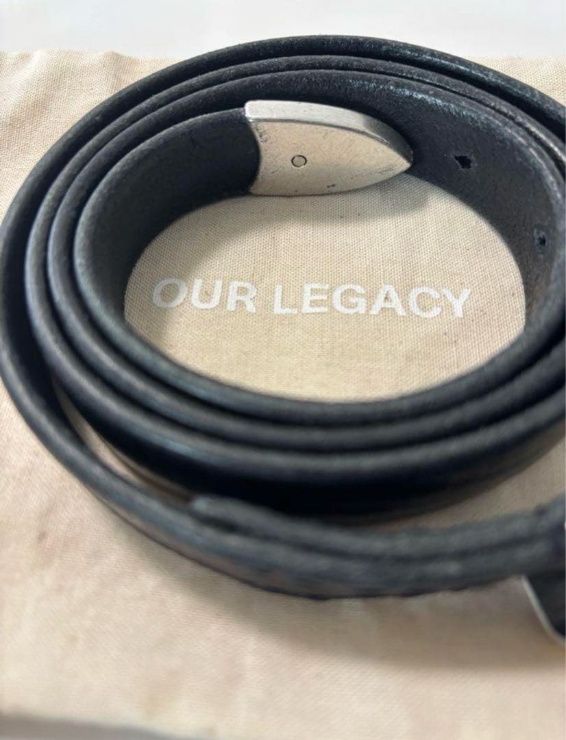 OUR LEGACY ブラックレザーベルト 80