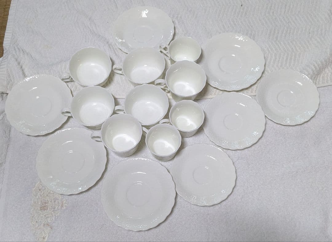 ナルミボーンチャイナミルキーホワイト洋食器&ティカップ&ソーサー37点セット ナルミボーンチャイナシルキーホワイトレディースクラブカップ