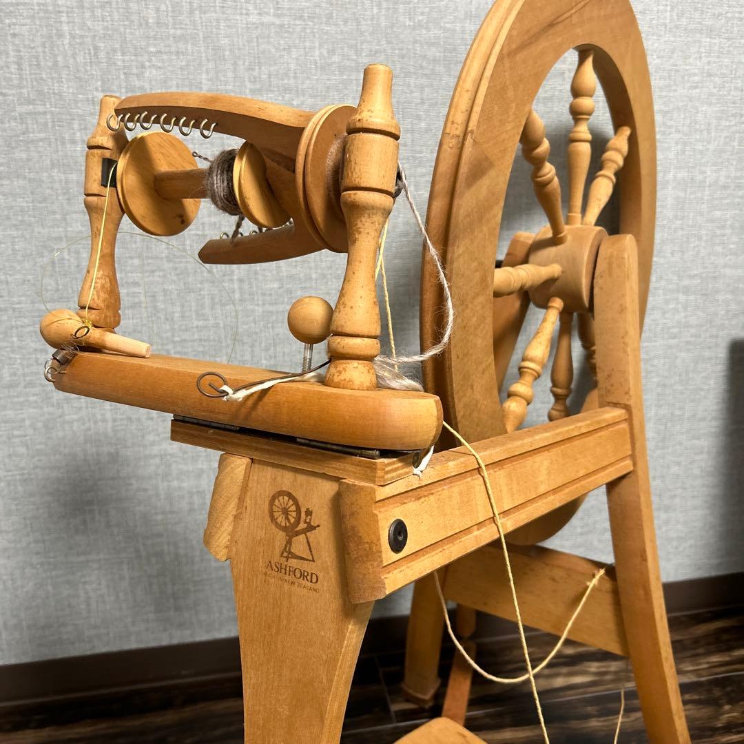 Ashford 木製糸車 糸巻 糸紡ぎ機 糸紡ぎ車 手紡ぎ機 紡毛機 羊毛 白木