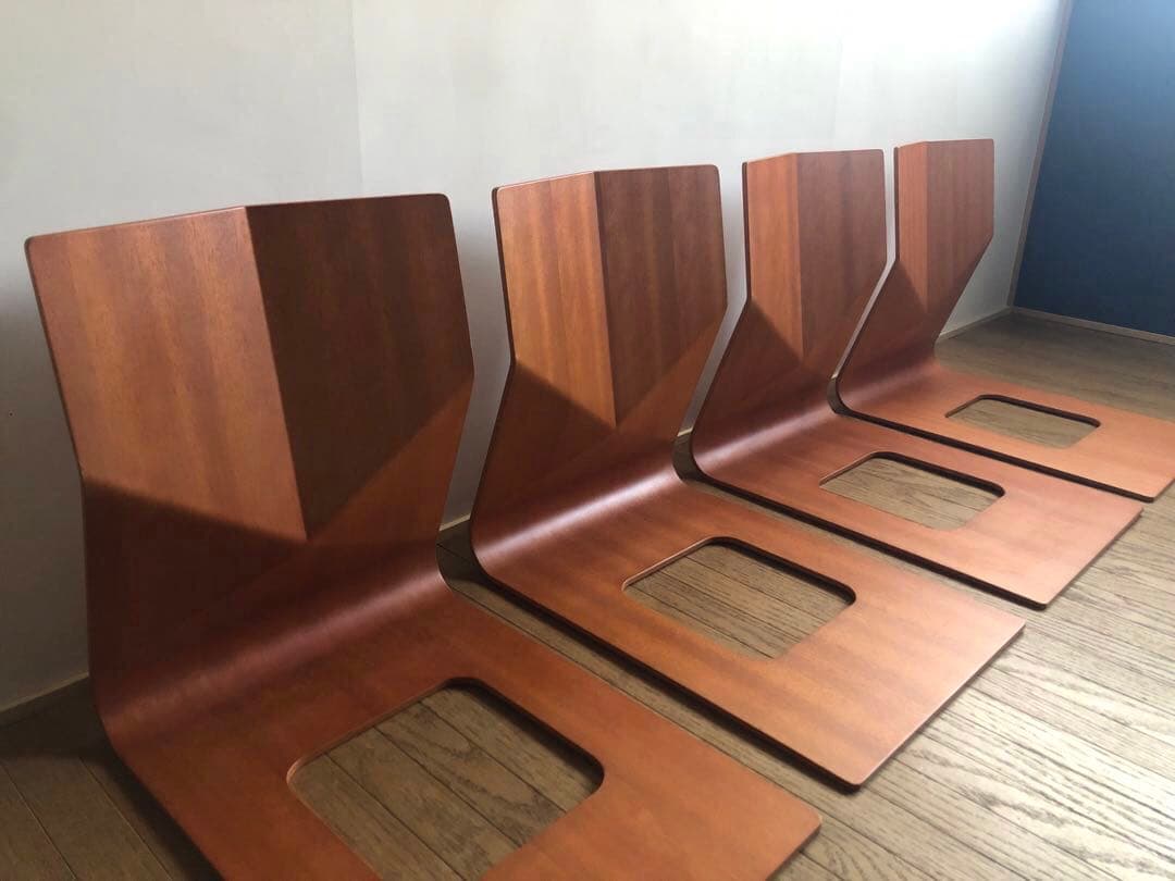 天童木工 プライウッド 座椅子 4脚セット 和家具 ペリアン