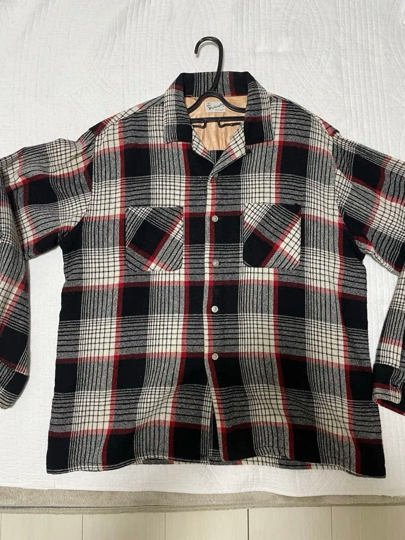 60's〜80'sヴィンテージウールシャツ Lanerossi - Woven In Italy】ヴィンテージ オープンカラー ウール