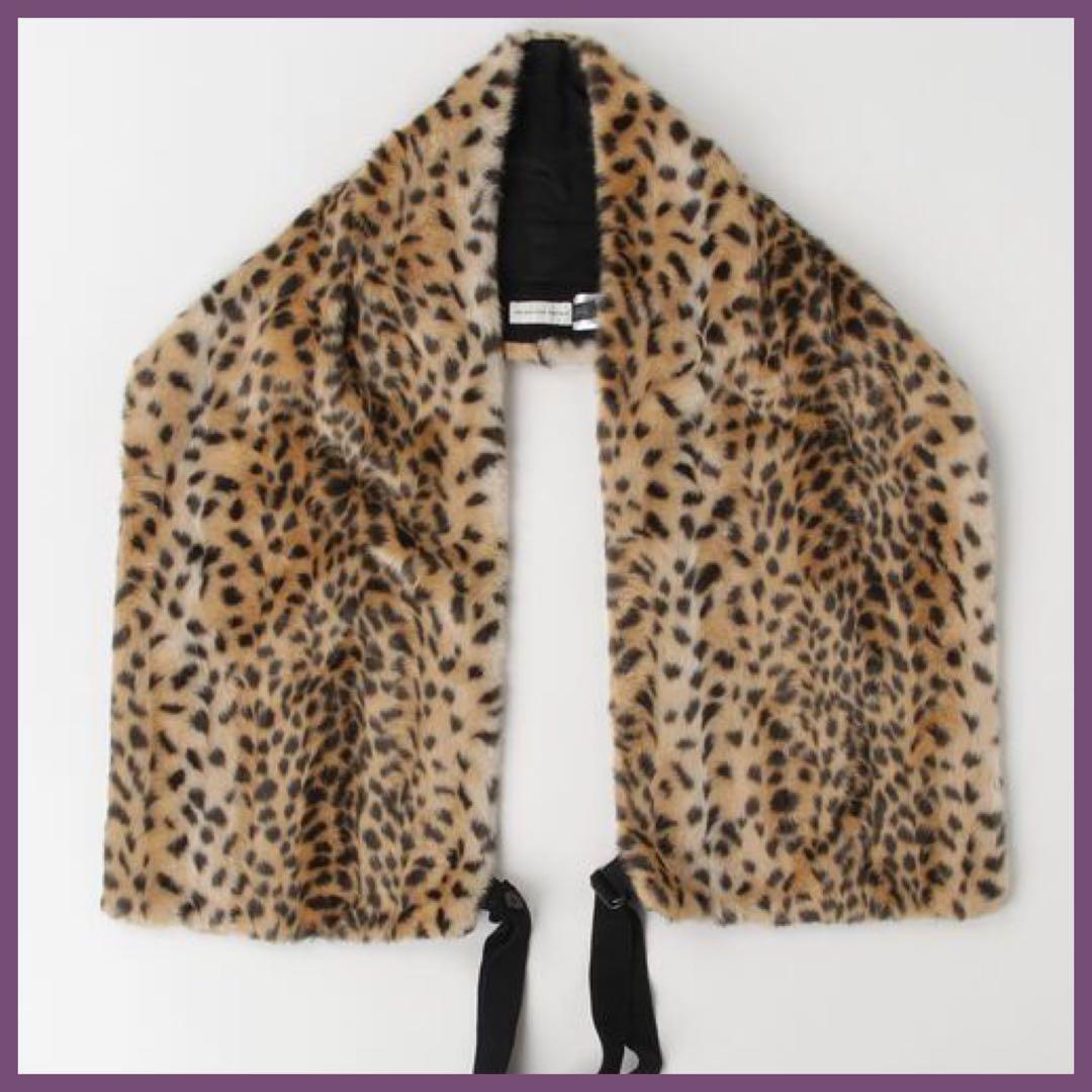 未使用近❗️【DRIES VAN NOTEN】 レオパードティペット/ファー ドリスヴァンノッテン DRIES VAN NOTEN レオパード フェイクファー