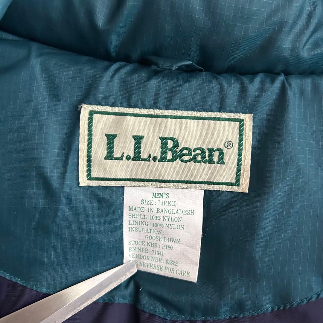 80S L.L.Bean ロゴ刺繍 グースダウン ダウンジャケット グリーン
