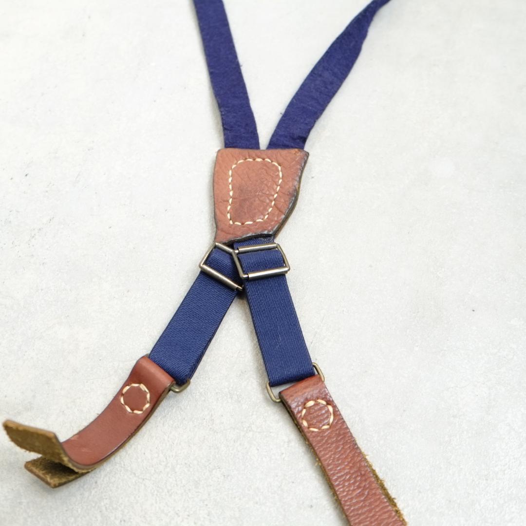 希少】KAPITAL キャピタル レザー×フェルト サスペンダー ボタン式