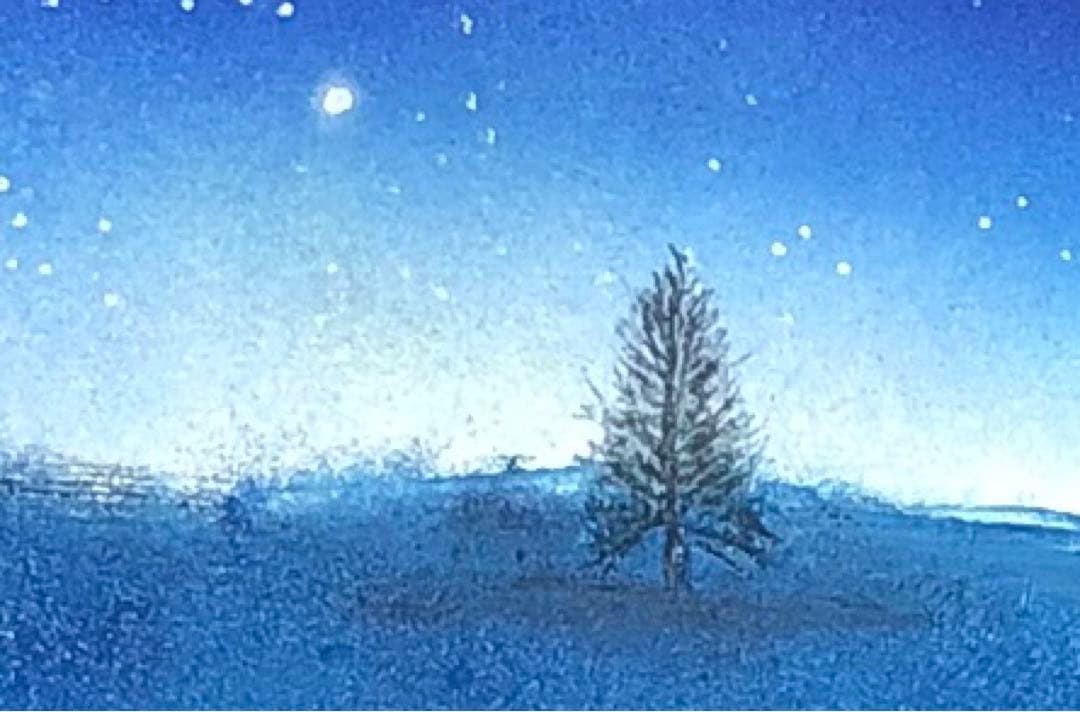 室生様専用】油絵 原画 一点物 風景 夜空 星 樹 メルヘン アート SM