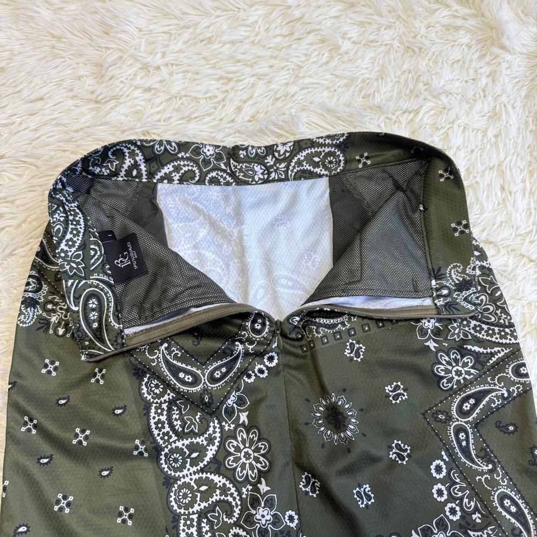 1PIU1UGUALE3 GOLF】美品♡ペイズリー柄スカート カーキ Ⅰ