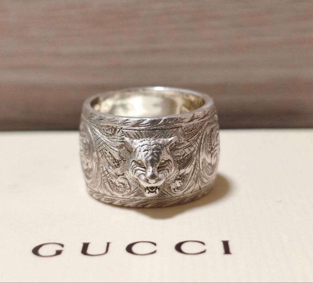 美品】GUCCI グッチ キャットヘッド シルバーリング ミケーレ期 19号