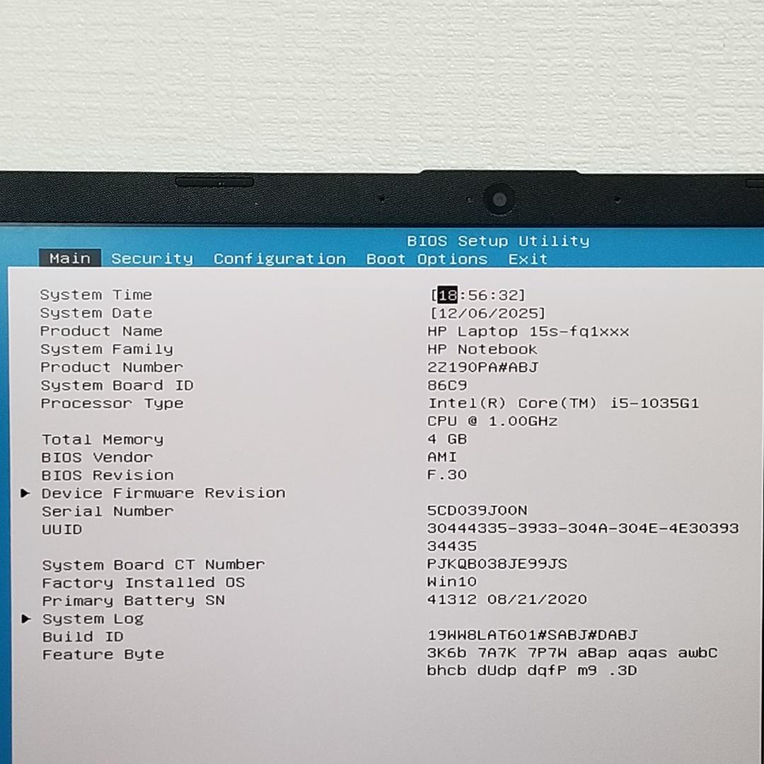 ジャンク HP i5 第10世代 ノートPC 2Z190PA#ABJ（B1669 新 デ